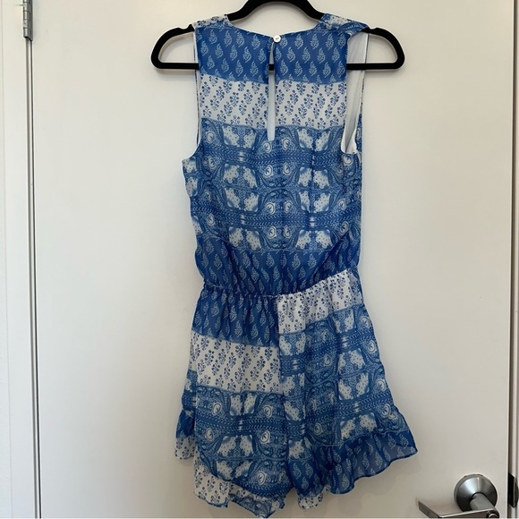 Show Me Your Mumu Riri Teacups Tulips Sz Small Blue White Floral Romper - Picture 3 of 9